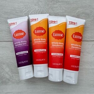 NWT Lume All Over Cream Deodorant - x 4 Non-toxic